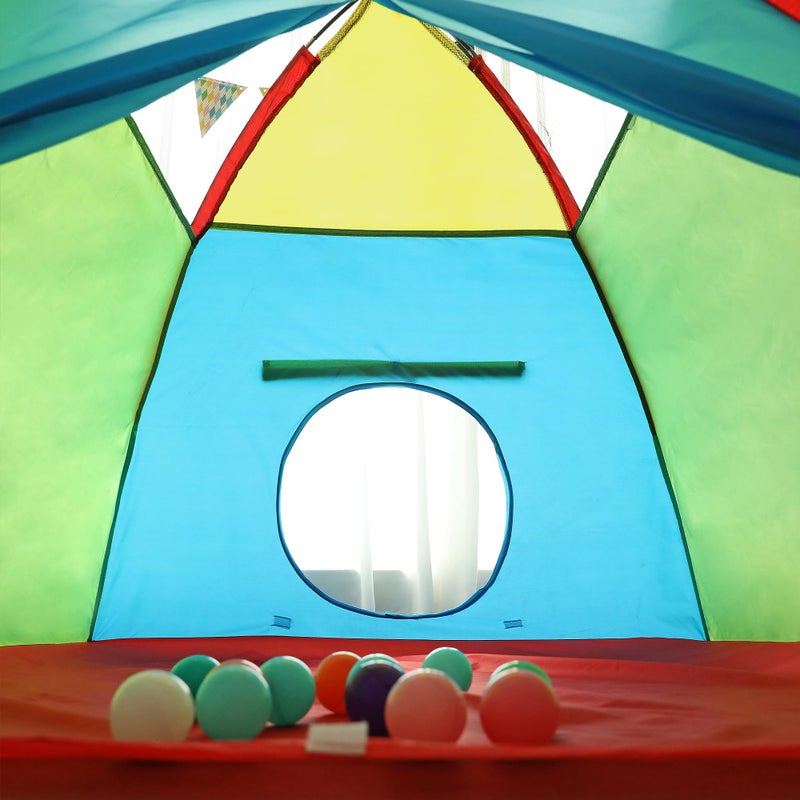 LimitlessFunN Rainbow Kids Play Tent | Includes Star Lights & Carrying Case |, Children Dome Playhouse for Boys, Toddlers, Indoor & Outdoor, 48" D x 48" W x 36" H - Image 3